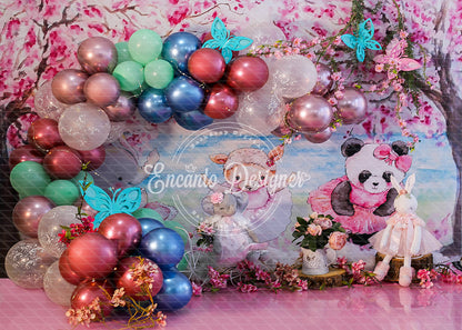 Avezano Cherry Blossom Animal Ballerina Balloon Photography Background By Encanto Designer