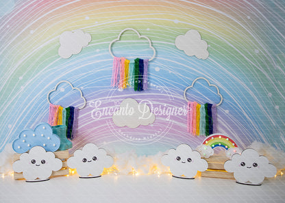 Avezano Rainbow Cloud Tassel Photography Background By Encanto Designer