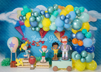 Avezano Kite Rainbow Balloon Cartoon Character Photography Background By Encanto Designer