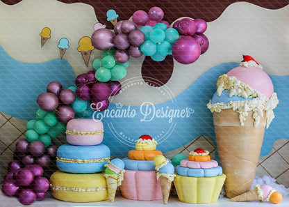 Avezano Rainbow Ice Cream and Sweet Treats Photography Background By Encanto Designer