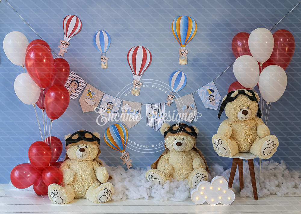 Avezano Aviator Teddy Bear Hot Air Balloon Photography Background By Encanto Designer