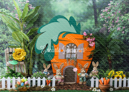Avezano Carrot House Easter Bunny Photography Background By Encanto Designer