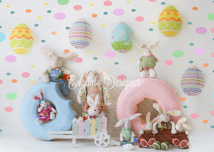 Avezano Easter Egg Donut Bunny Photography Background By Encanto Designer