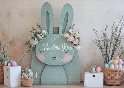Avezano Mint Sleeping Bunny Easter Photography Background By Encanto Designer