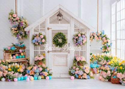 Avezano Easter Greenhouse Floral Egg Photography Background By Encanto Designer