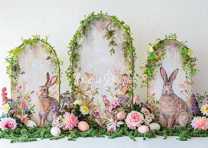 Avezano Ivy Arch Bunny Floral Easter Photography Background By Encanto Designer