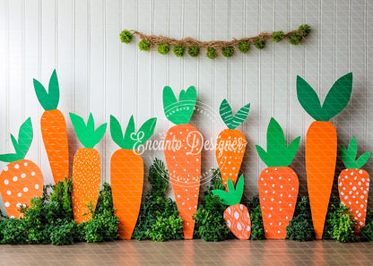 Avezano Easter Carrot Polka Dot Photography Background By Encanto Designer