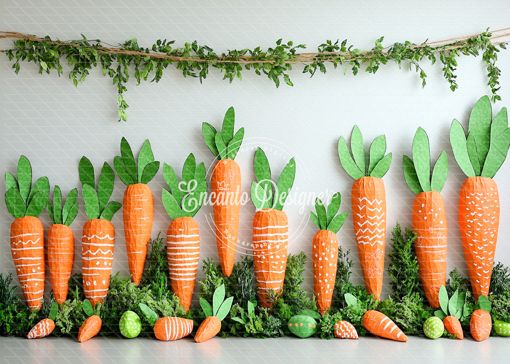 Avezano Easter Paper Carrot Egg Photography Background By Encanto Designer