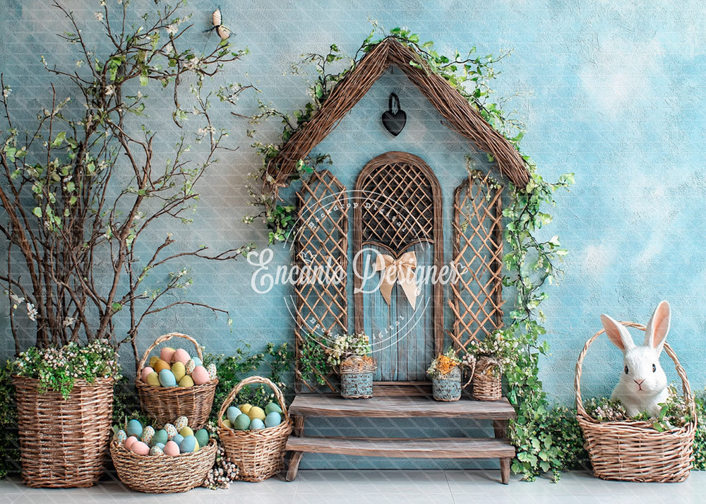 Avezano Rustic Easter Bunny Cottage Photography Background By Encanto Designer