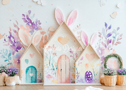 Avezano 3D Flower Bunny Floral Easter Photography Background By Encanto Designer