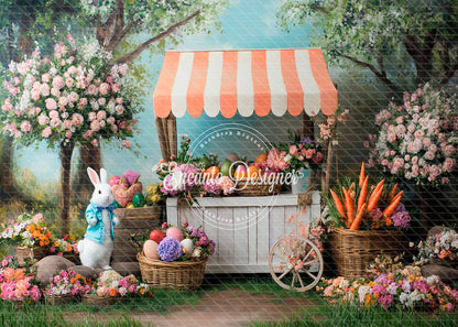 Avezano Easter Bunny Flower Market Carrot Photography Background By Encanto Designer