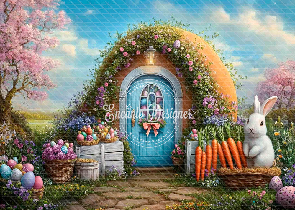 Avezano Hobbit House Easter Bunny Carrot Photography Background By Encanto Designer