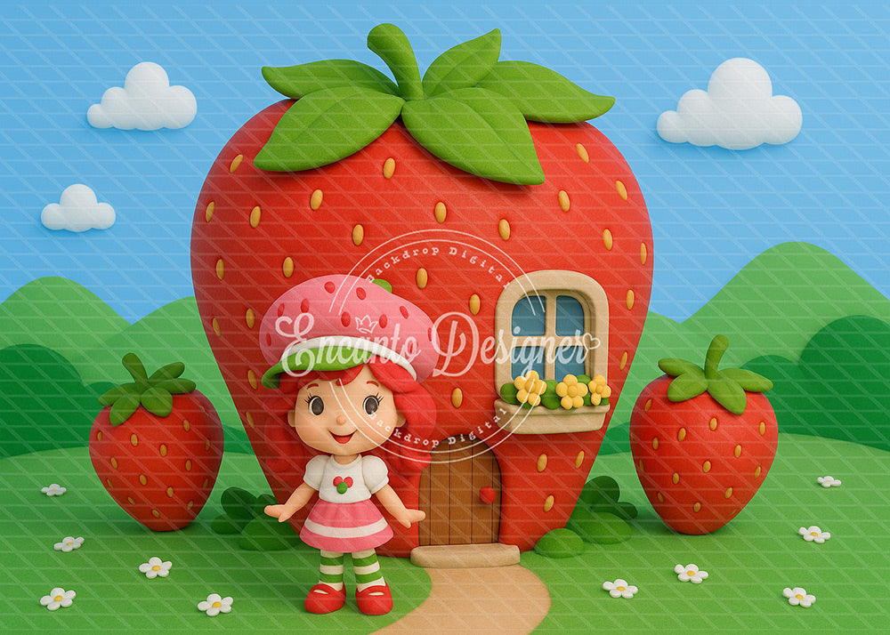Avezano Strawberry Shortcake House Photography Background By Encanto Designer