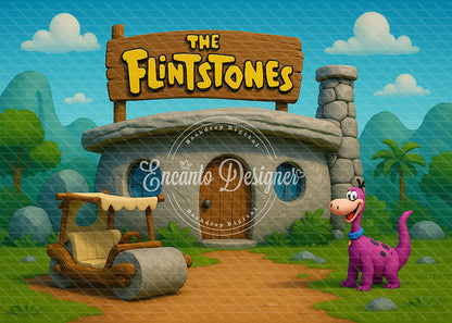 Avezano Flintstones Dino Stone House Cartoon Photography Background By Encanto Designer