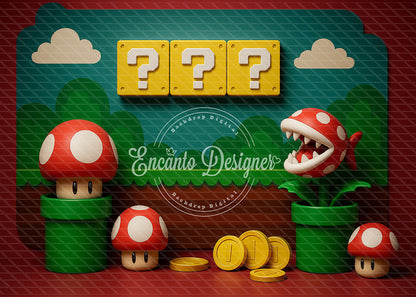 Avezano Super Mario Mushroom Game Photography Background By Encanto Designer