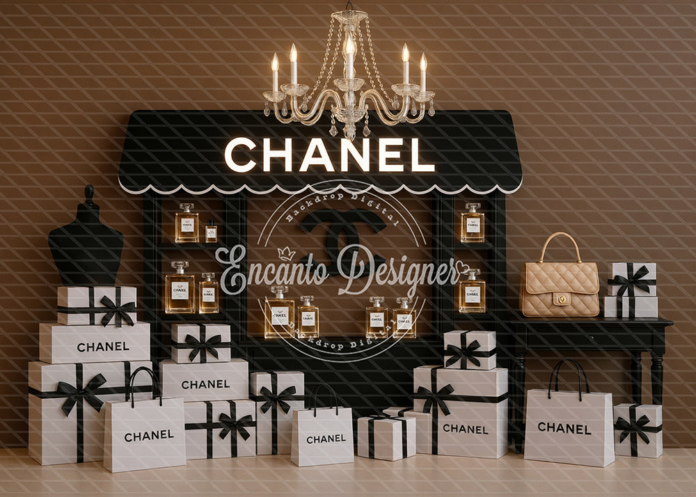 Avezano Luxury Boutique Awning Photography Background By Encanto Designer