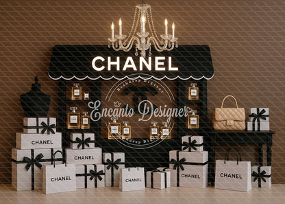 Avezano Luxury Boutique Awning Photography Background By Encanto Designer