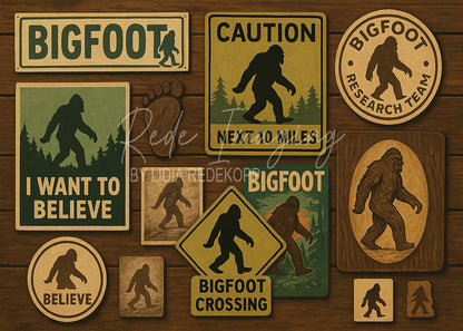 Avezano Bigfoot Sign Vintage Photography Backdrop Designed By Lidia Redekopp