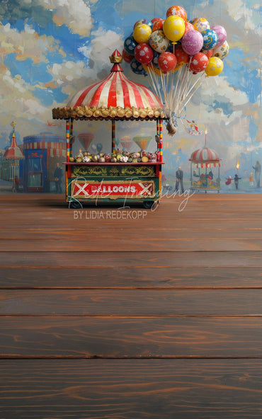 Avezano Vintage Circus Balloon Cart Photography Backdrop Designed By Lidia Redekopp