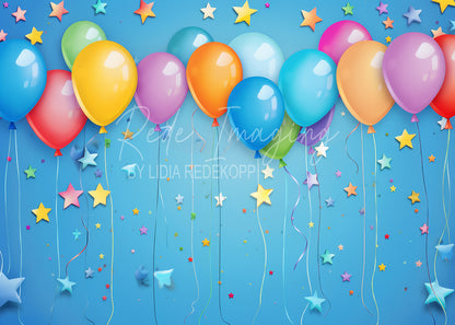 Avezano Colorful Balloon Star Birthday Photography Backdrop Designed By Lidia Redekopp