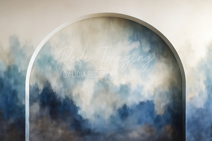 Avezano Blue White Smoke Arch Photography Backdrop Designed By Lidia Redekopp