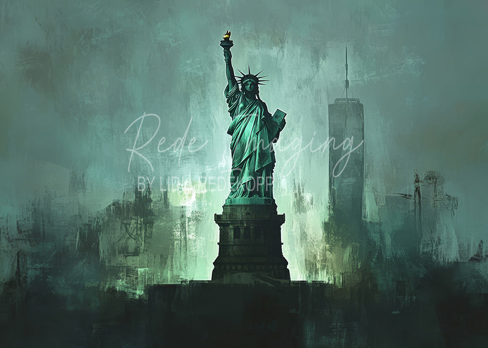 Avezano Statue of Liberty Moody NYC Photography Backdrop Designed By Lidia Redekopp