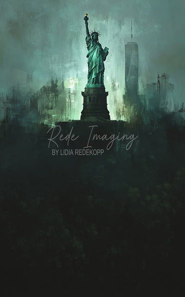 Avezano Statue of Liberty Moody NYC Photography Backdrop Designed By Lidia Redekopp