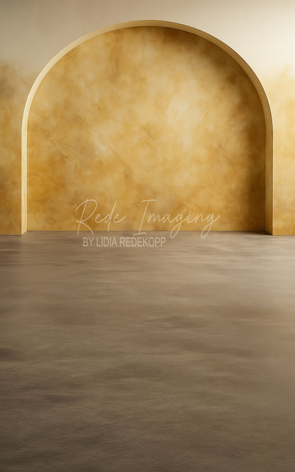 Avezano Warm Gold Textured Arch Minimalist Photography Backdrop Designed By Lidia Redekopp