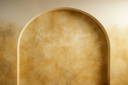 Avezano Warm Gold Textured Arch Minimalist Photography Backdrop Designed By Lidia Redekopp