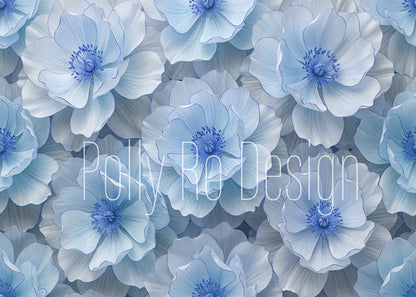 Avezano Blue Anemone Flower Photography Backdrop Designed By Polly Ro Design