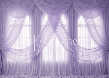 Avezano Lavender Purple Sheer Drapery Window Photography Backdrop Designed By Polly Ro Design