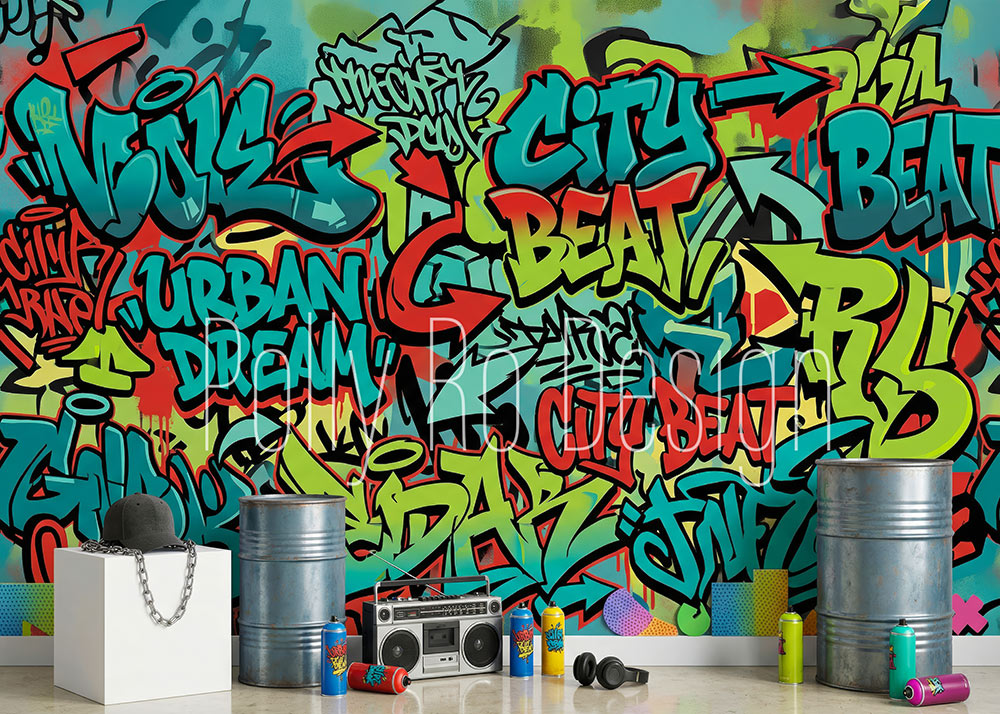 Avezano Urban Graffiti Street Beat Photography Backdrop Designed By Polly Ro Design