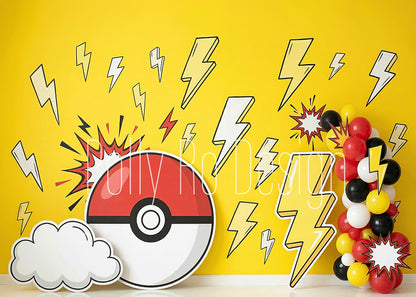 Avezano P Lightning Balloon Birthday Photography Backdrop Designed By Polly Ro Design