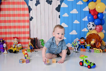 Avezano Toy Story Cowboy Farm Balloon Photography Backdrop Designed By Polly Ro Design