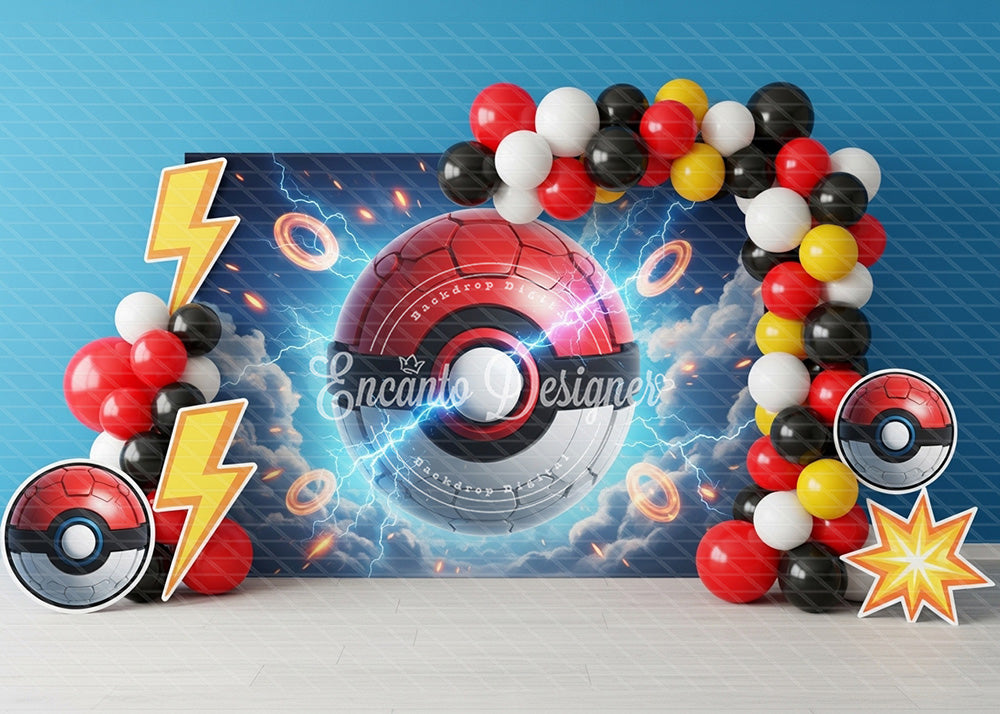 Avezano Lightning Balloon Birthday Photography Background By Encanto Designer