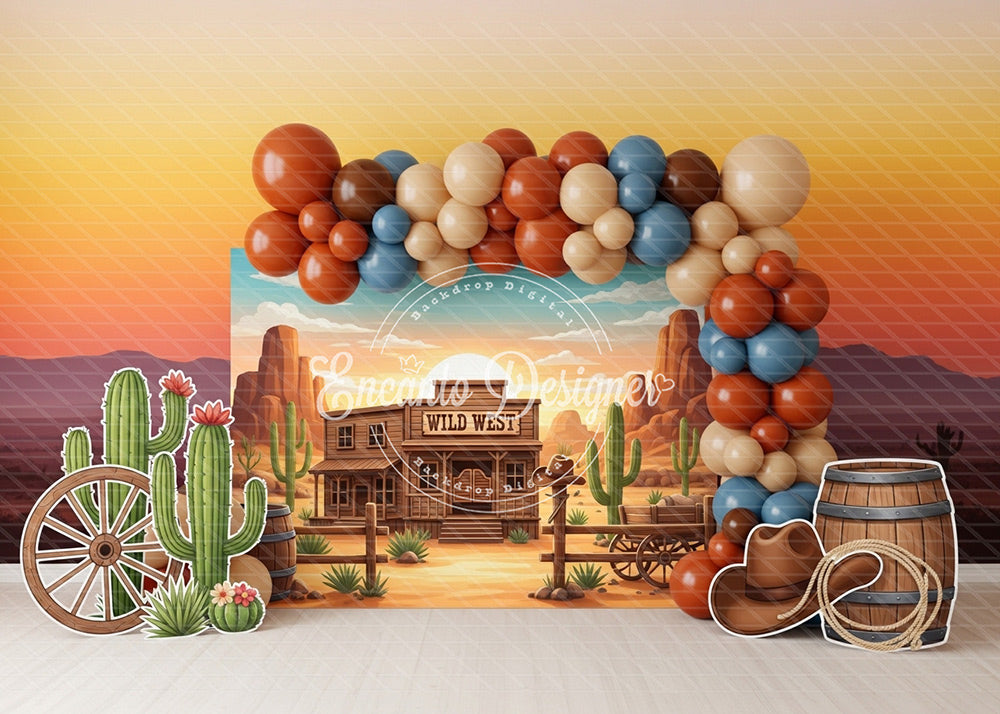 Avezano Wild West Cowboy Cactus Desert Photography Background By Encanto Designer