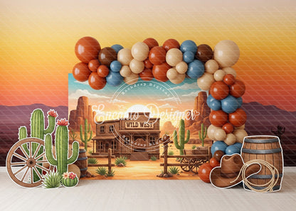Avezano Wild West Cowboy Cactus Desert Photography Background By Encanto Designer
