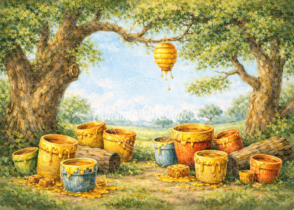 Avezano Winnie the Pooh Honey Pot Outdoor Photography Background By Encanto Designer
