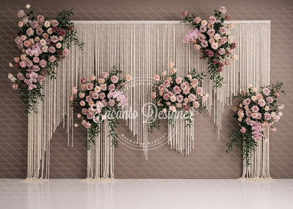 Avezano Beaded Curtain Floral Photography Background By Encanto Designer