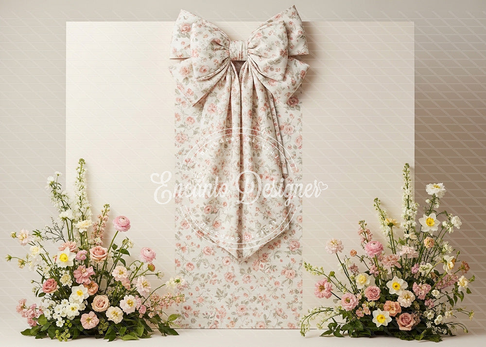 Avezano Floral Print Bow Pastel Floral Photography Background By Encanto Designer