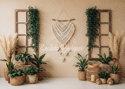 Avezano Boho Macrame Plant Photography Background By Encanto Designer