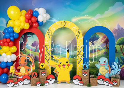 Avezano Pokemon Pikachu Adventure Photography Backdrop Designed By Polly Ro Design