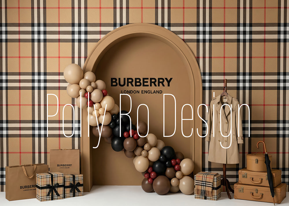 Avezano British Retro Luxurious Arches and Balloons Photography Backdrop Designed By Polly Ro Design