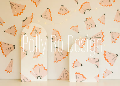 Avezano Pencil Shapes Pattern Neutral Photography Backdrop Designed By Polly Ro Design