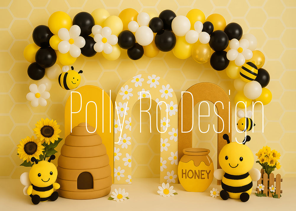 Avezano Bumble Bee Honeycomb Photography Backdrop Designed By Polly Ro Design