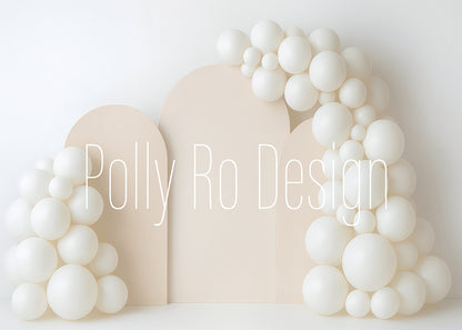 Toile de fond pour photographie de baiser de roses et de ballons de la Saint-Valentin d'Avezano conçue par Polly Ro Design
