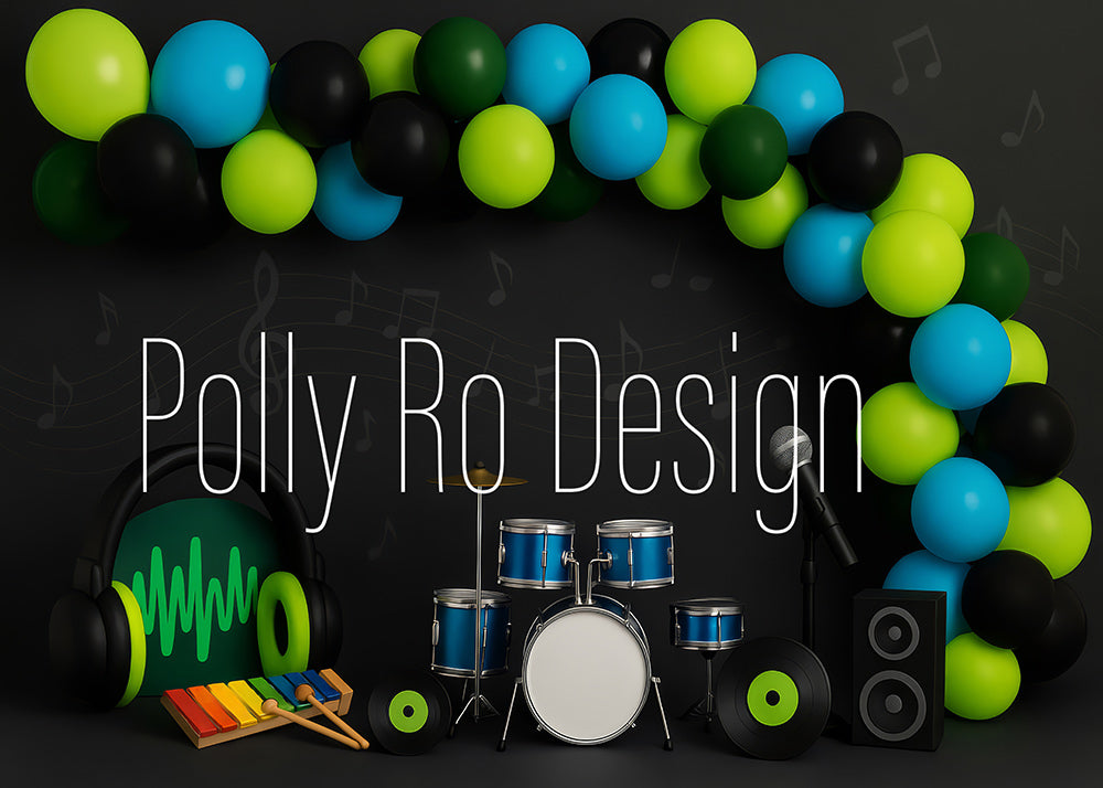 Avezano Kids Music Band Drum Photography Backdrop Designed By Polly Ro Design