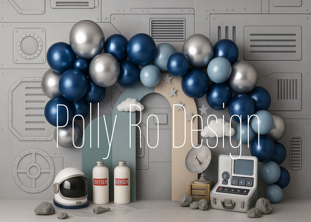 Avezano Space Astronaut Spaceship Photography Backdrop Designed By Polly Ro Design