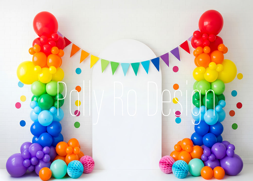 Toile de fond pour photographie de baiser de roses et de ballons de la Saint-Valentin d'Avezano conçue par Polly Ro Design