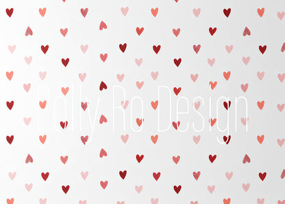 Avezano Red Pink Heart Pattern Photography Backdrop Designed By Polly Ro Design
